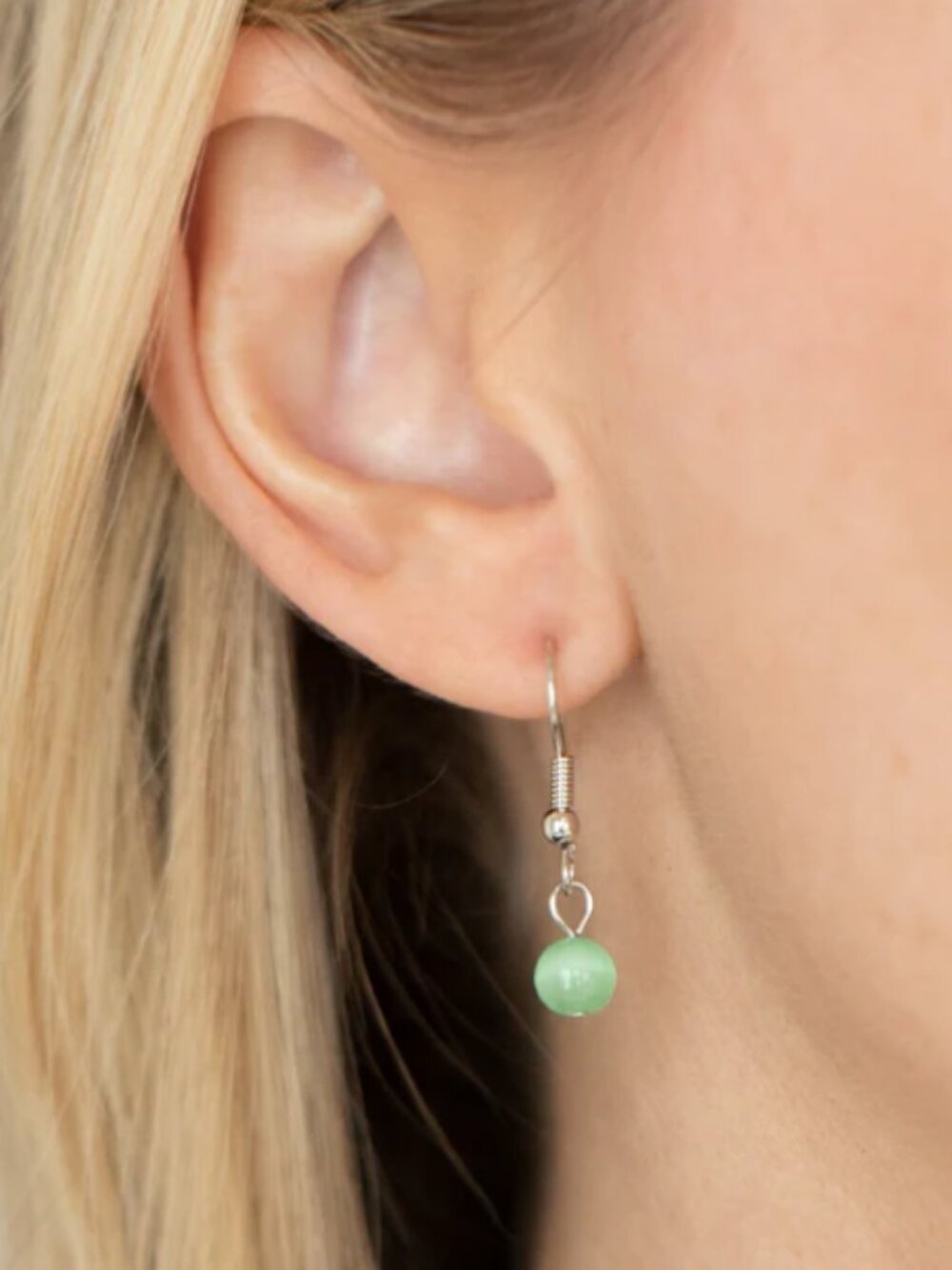 Fairy Lights - Green Cat's Eye Necklace & Earrings Set - Picture 3 of 3